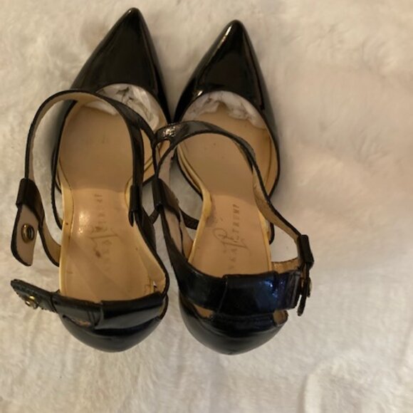 Black Patent Strappy Shoes and Beige Patent High Heels Size 7 Medium (Pre-Owned) - Picture 4 of 4